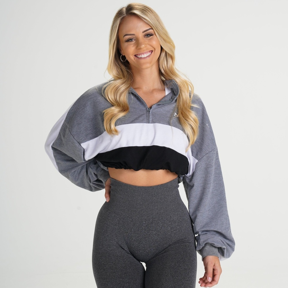 NVGTN Grey Oversized Cropped Pullover Size Small